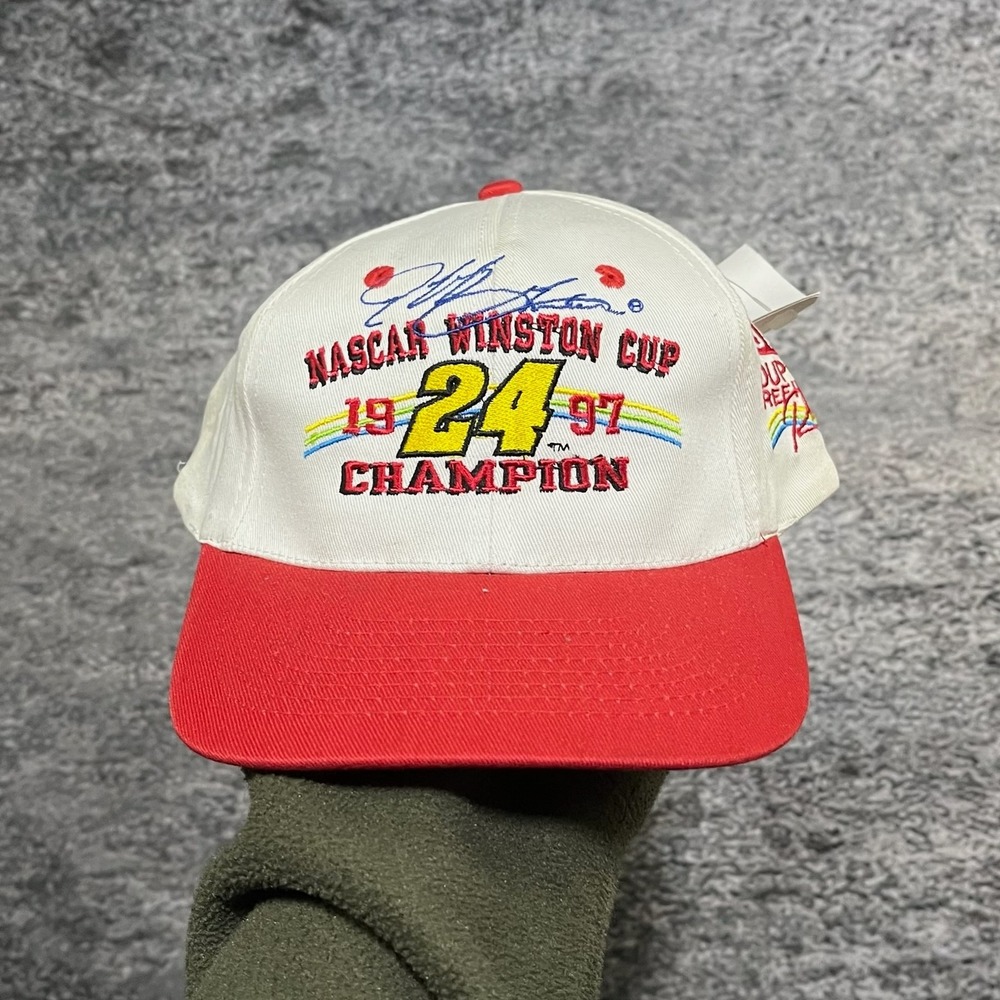 Jeff Gordan NASCAR Winston Cup Snapback Hat Vintage 90s #24 Embroidered Dupont